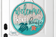 Load image into Gallery viewer, Beach SVG - Turtle SVG - Laser Cut Files - Welcome Sign SVG - Laser Cut Files - Welcome Sign SVG - Beach Door Hanger SVG
