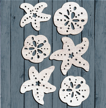 Load image into Gallery viewer, Beach Starfish Sand Dollar Art Deco SVG Glowforge Files Bundle
