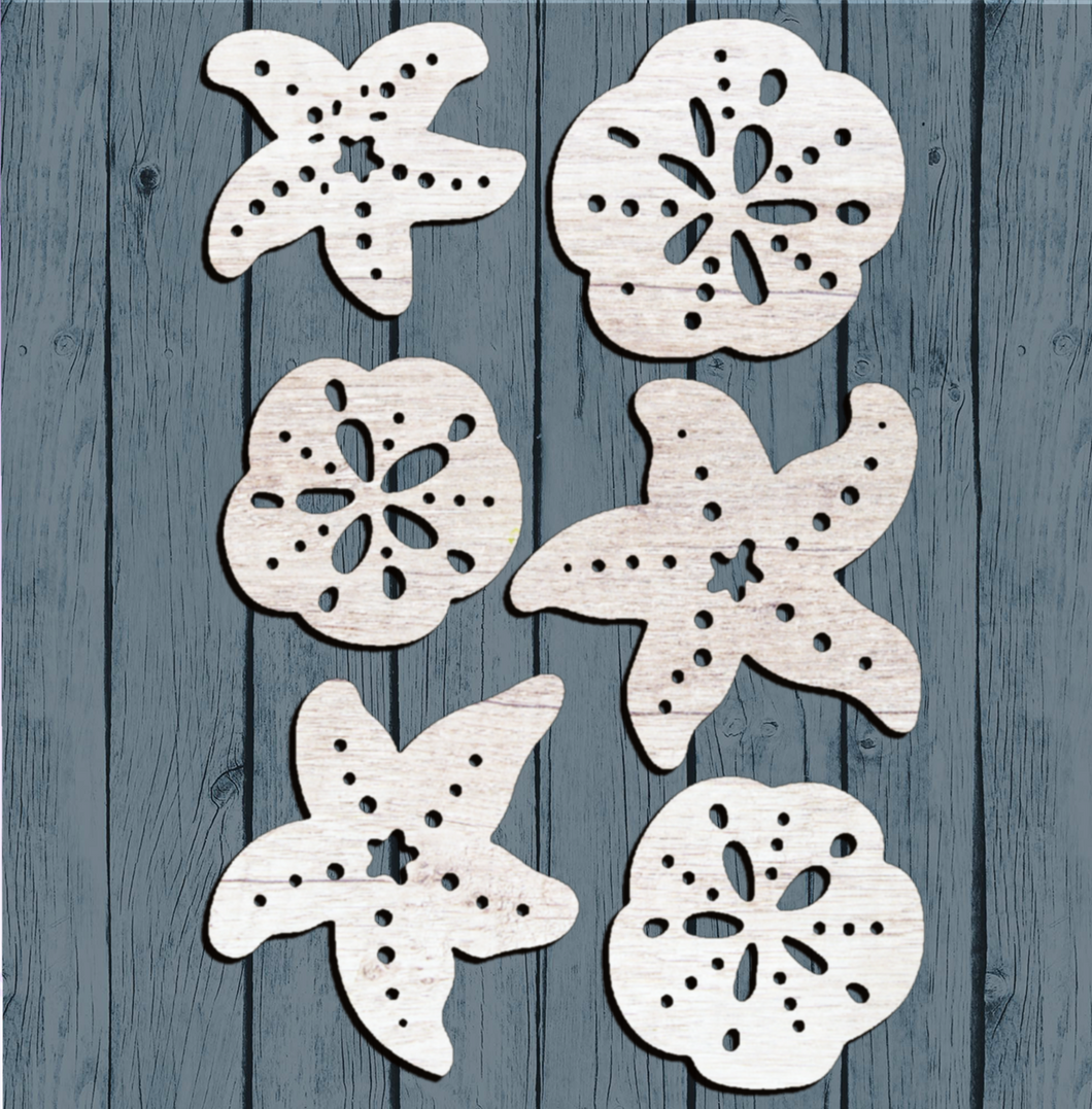 Beach Starfish Sand Dollar Art Deco SVG Glowforge Files Bundle