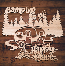 Load image into Gallery viewer, Camping Is My Happy Place Camper SVG Glowforge Files
