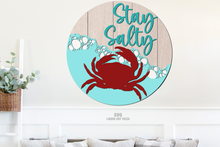 Load image into Gallery viewer, Beach Door Hanger SVG Laser Cut Files | Crab SVG | Inspirational Beach Sign SVG Glowforge Files
