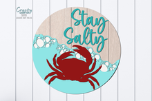 Load image into Gallery viewer, Beach Door Hanger SVG Laser Cut Files | Crab SVG | Inspirational Beach Sign SVG Glowforge Files
