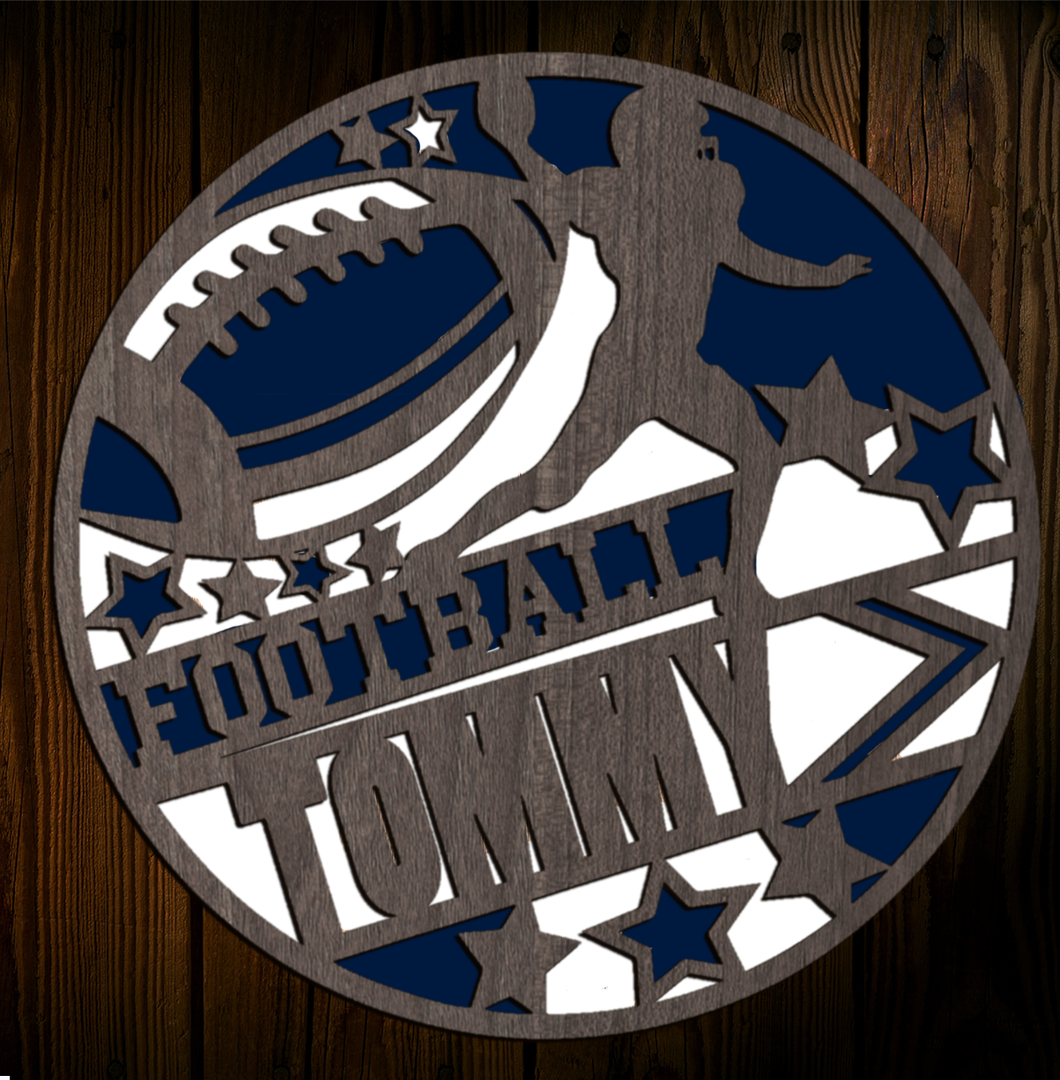 Personalized Football Sports Sign SVG Glowforge Files