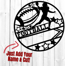 Load image into Gallery viewer, Personalized Football Sports Sign SVG Glowforge Files
