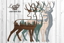 Load image into Gallery viewer, Deer Layered wall sign svg laser cut files glowforge files
