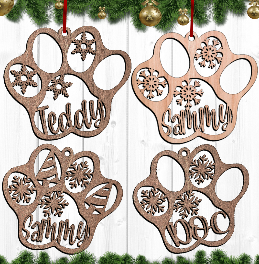 Personalized Pet Christmas Ornament Svg Glowforge Files Bundle