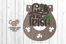 Load image into Gallery viewer, Luck of the Irish horseshoe svg glowforge files
