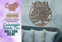 Load image into Gallery viewer, Personalized Family Tree Round Sign SVG Glowforge Files
