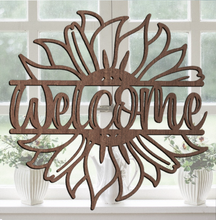 Load image into Gallery viewer, Sunflower Welcome Sign Glowforge Files
