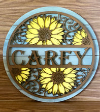 Load image into Gallery viewer, Monogram Sunflower SVG Glowforge Laser Cut Files
