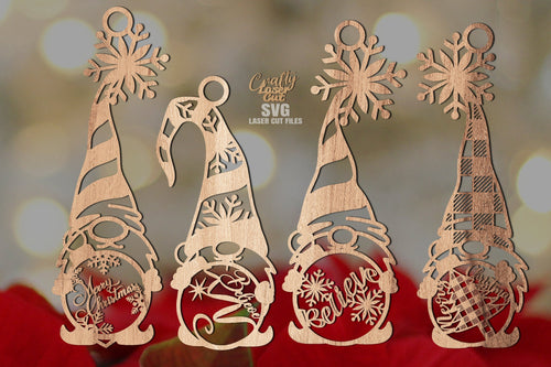 Gnome SVG Bundle | Christmas Ornament SVG Laser Cut Files