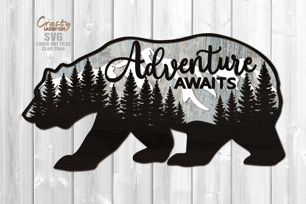 Adventure SVG Bear SVG Laser Cut Files bear sign svg glowforge files