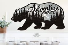 Load image into Gallery viewer, Mountain SVG Laser Cut Filles Bear Sign SVG Glowforge Files
