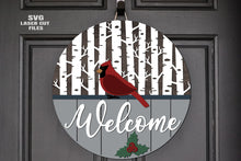 Load image into Gallery viewer, Cardinal Welcome Sign SVG Laser Cut Files Digital Download
