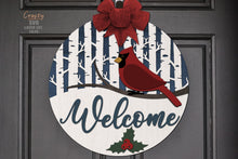 Load image into Gallery viewer, Cardinal Door Sign SVG Laser Cut Files | Cardinal SVG | Christmas Welcome Sign SVG

