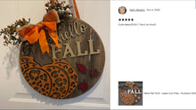 Load image into Gallery viewer, Fall Sign SVG Laser Cut Files | Pumpkin Door Hanger SVG 
