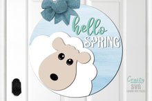 Load image into Gallery viewer, Hello Spring SVG Laser Cut Files | Sheep Sign SVG | Lamb SVG Glowforge Files

